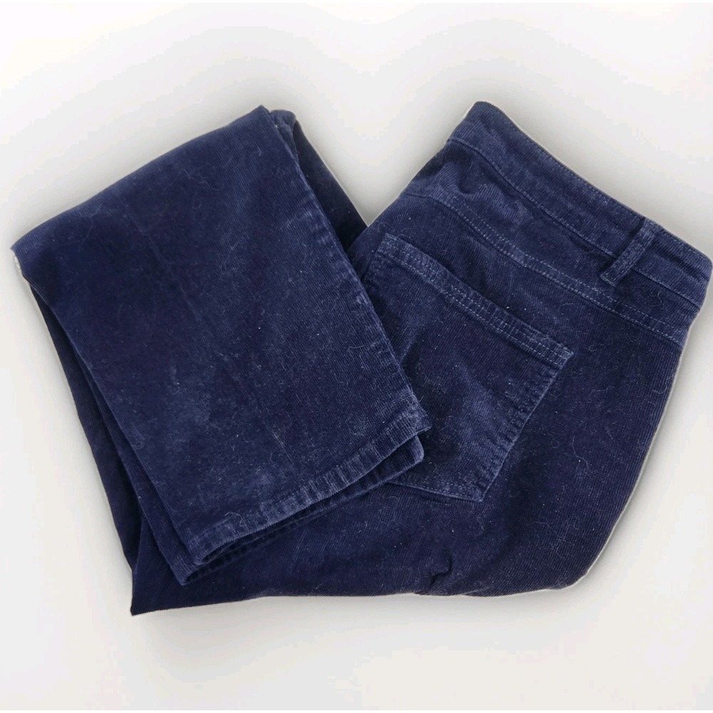 Woman Within Womens‎ Stretch Corduroy Plus Sz 14W Classic Straight Leg Dark Blue